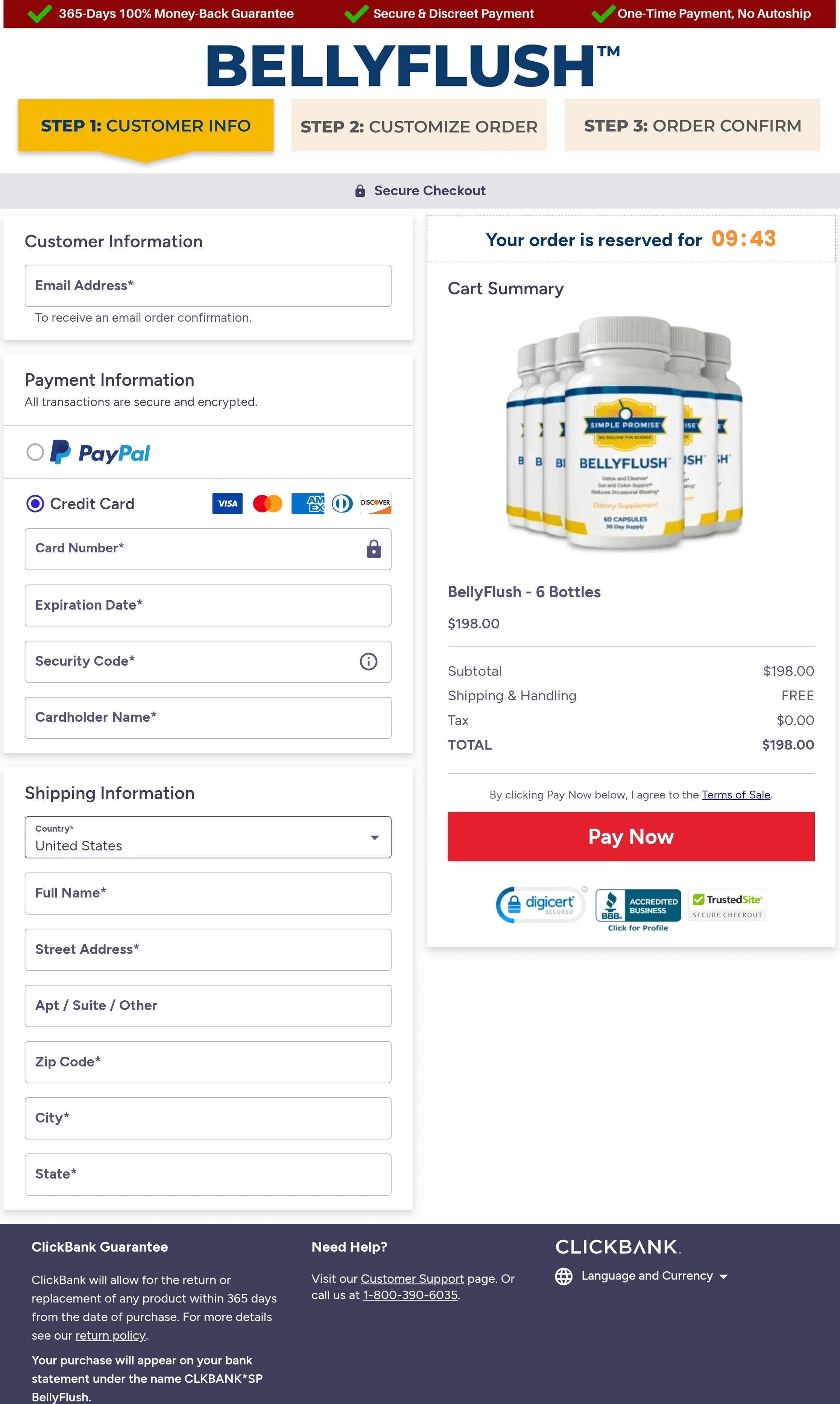 BellyFlush order form
